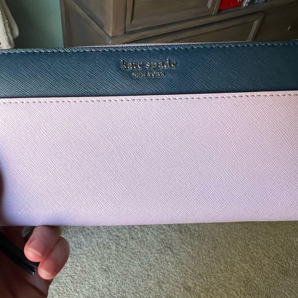 Kate Spade navy and purple wallet - Picture 2 of 7